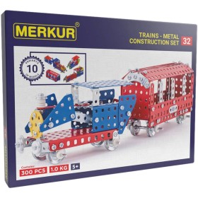 MERKUR M 032 Vláček Železniční modely 300 dílků *KOVOVÁ STAVEBNICE*
