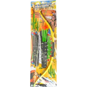 Indiánský set luk 50cm se 3 šípy a nožem plast na kartě