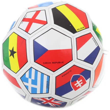Míč fotbalový vel.5 vlajky států kopačák 20cm šitý balon na kopanou