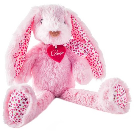 LUMPIN PLYŠ Zajíc Stella 38cm růžový s kvítky *PLYŠOVÉ HRAČKY*