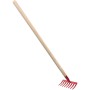 DŘEVO Hrábě dětské nářadí červené s násadou 80cm kov *DŘEVĚNÉ HRAČKY*