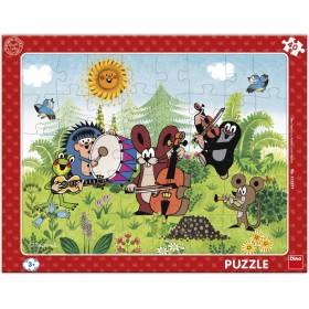 DINO Puzzle deskové 40 dílků Krtek a kapela (Krteček) 32x24cm skládačka