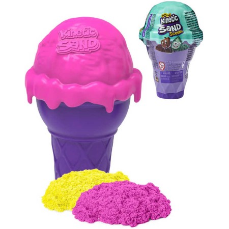 Kinetic Sand Zmrzlinový kornout tekutý písek voňavý 2 barvy