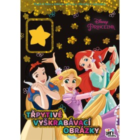 JIRI MODELS Třpytivé vyškrabávací obrázky + omalovánky Disney Princezny