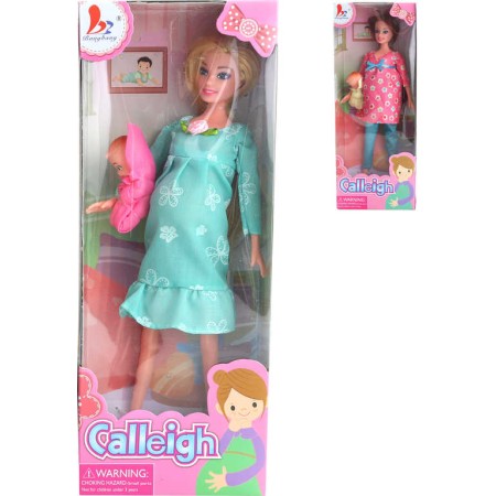 Calleigh panenka těhotná maminka 27cm set s miminkem v bříšku 2 druhy