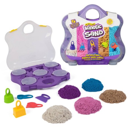 SPIN MASTER Kinetic Sand Variety Case kinetický písek s nástroji v kufříku