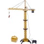 Jeřáb stavební 128cm ovládání na kabel set s doplňky na baterie plast