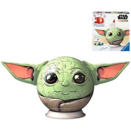 RAVENSBURGER Puzzleball 3D Star Wars Baby Yoda Pokeball skládačka 72 dílků