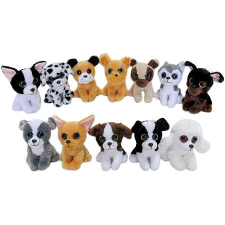 PLYŠ Pejsek 15cm velké oči na baterie Zvuk 12 druhů *PLYŠOVÉ HRAČKY*