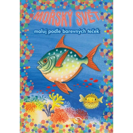 AKIM Maluj podle barevných teček + Maxi voskovka 11 barev Mořský svět