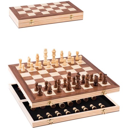 DŘEVO Hra Královské šachy Popular v dřevěném boxu *SPOLEČENSKÉ HRY*