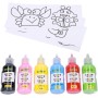 Barvy na sklo glitter se třpytkami set 5x 22ml + černá kontura se šablonami