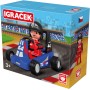 EFKO IGRÁČEK Závodník s motokárou 7,5cm modrá v krabičce STAVEBNICE