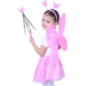 KARNEVAL Motýlí křídla s čelenkou a hůlkou růžová I. *KARNEVALOVÝ DOPLNĚK*