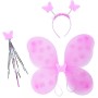 KARNEVAL Motýlí křídla s čelenkou a hůlkou růžová I. *KARNEVALOVÝ DOPLNĚK*