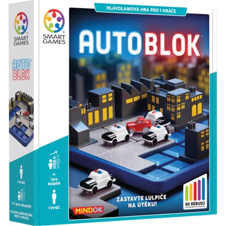 MINDOK HRA Smart Auto blok 80 rébusů hlavolamy pro 1 hráče