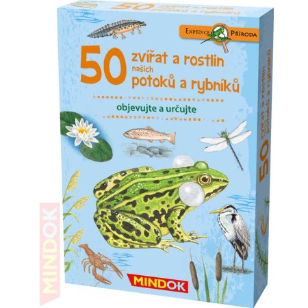 MINDOK HRA kvízová Expedice Příroda: 50 zvířat a rostlin potoků naučná