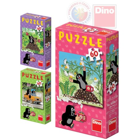 DINO Puzzle Jak Krtek uzdravil myšku (Krteček) 24x22cm set 60 dílků 6 druhů