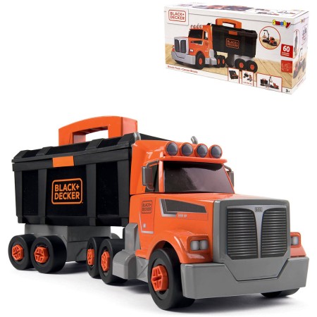 SMOBY B+D Kamion jeřáb šroubovací s přívěsem stavební auto s boxem a nářadím