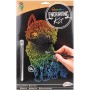 GRAFIX Obrázek vyškrabovací Kočka duhový kreativní set se škrabacím perem