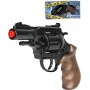 Dětská policejní kapslovka revolver Gold collection černý kovový 12 ran na kapsle