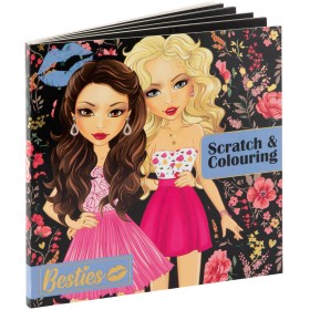 Vyškrabovací obrázky Dívčí kreativní sešit 12 obrázků se škrabacím perem