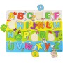 DŘEVO Puzzle vkládací písmena vkládačka na desce *DŘEVĚNÉ HRAČKY*