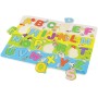 DŘEVO Puzzle vkládací písmena vkládačka na desce *DŘEVĚNÉ HRAČKY*