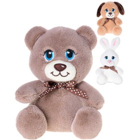 PLYŠ Zvířátko baby 15cm sedící s mašlí 3 druhy *PLYŠOVÉ HRAČKY*