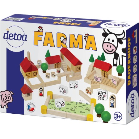DETOA DŘEVO Farma stavebnice 100 dílků *DŘEVĚNÉ HRAČKY*