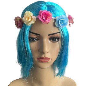 KARNEVAL paruka dětská Lollipopz Anet modrá umělé vlasy