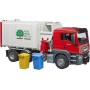 BRUDER 03761 Auto MAN TGS popeláři funkční model 1:16 set se 2 popelnicemi
