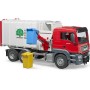 BRUDER 03761 Auto MAN TGS popeláři funkční model 1:16 set se 2 popelnicemi