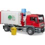 BRUDER 03761 Auto MAN TGS popeláři funkční model 1:16 set se 2 popelnicemi