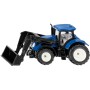 SIKU Traktor New Holland s čelním nakladačem modrý model kov 1396