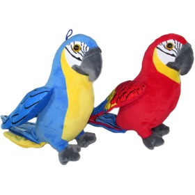 PLYŠ Papoušek 31cm na baterie Zvuk 2 barvy *PLYŠOVÉ HRAČKY*