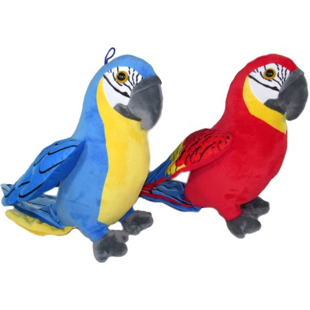 PLYŠ Papoušek 31cm na baterie Zvuk 2 barvy *PLYŠOVÉ HRAČKY*