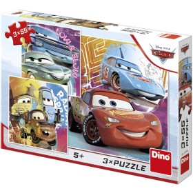 DINO Puzzle Auta kamarádi (Cars) 3x55 dílků 18x18cm skládačka