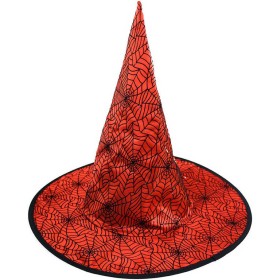 KARNEVAL Klobouk červený čaroděj dospělý špičatý KARNEVALOVÝ DOPLNĚK