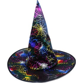 KARNEVAL Klobouk čaroděj pavučina duhová dospělý KARNEVALOVÝ DOPLNĚK