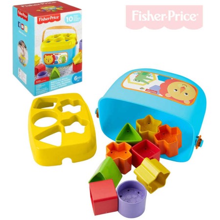 FISHER PRICE Baby moje první vkládačka set kyblík + 10 kostek plast pro miminko
