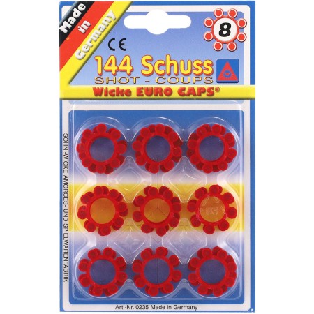 Náboje kapsle "8" 144 ran (18 věnečků) na kartě náhradní do pistole kapslovky