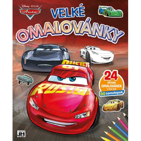 JIRI MODELS Omalovánky velké se samolepkami Auta (Cars)