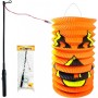 KARNEVAL Lampion Dýně papírový set se svítící hůlkou 15cm na baterie