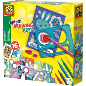 SES CREATIVE Kreslící spirála zvířátka kreativní set s 6 fixy v krabici