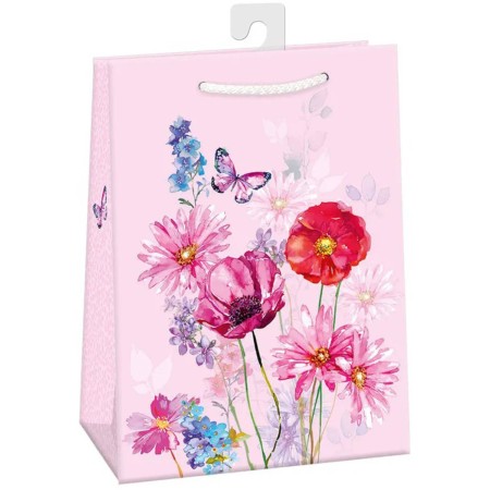 Taška dárková louka růžová 23x32cm papírová