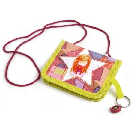 Peněženka dětská školní na krk Miss Molly s klíčenkou na suchý zip