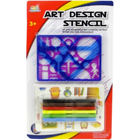 Malování s fixami a šablonami kreativní set na kartě