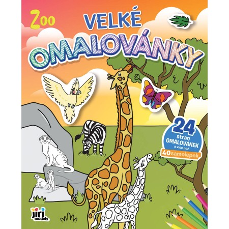 JIRI MODELS Omalovánky velké se samolepkami Zvířátka ZOO