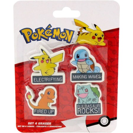 Mazací guma set 4ks Pokémon dětské školní potřeby blister